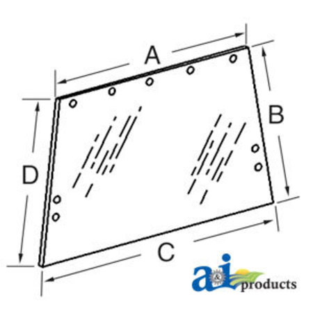 A & I PRODUCTS Glass, Rear 55.5" x37" x2" A-109318C2